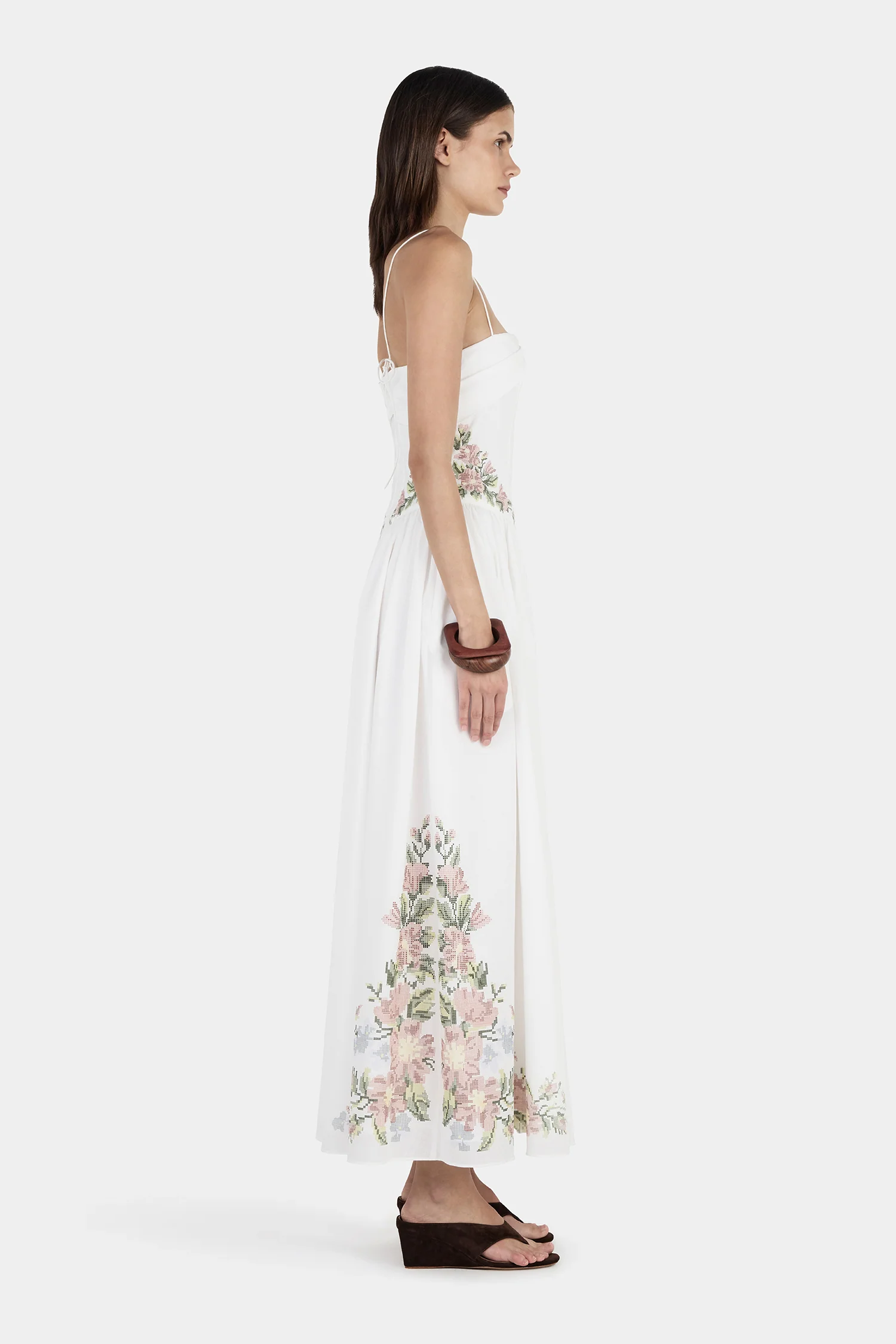 Aisha Maxi Dress Ditsy Cross Stitch - Image 4
