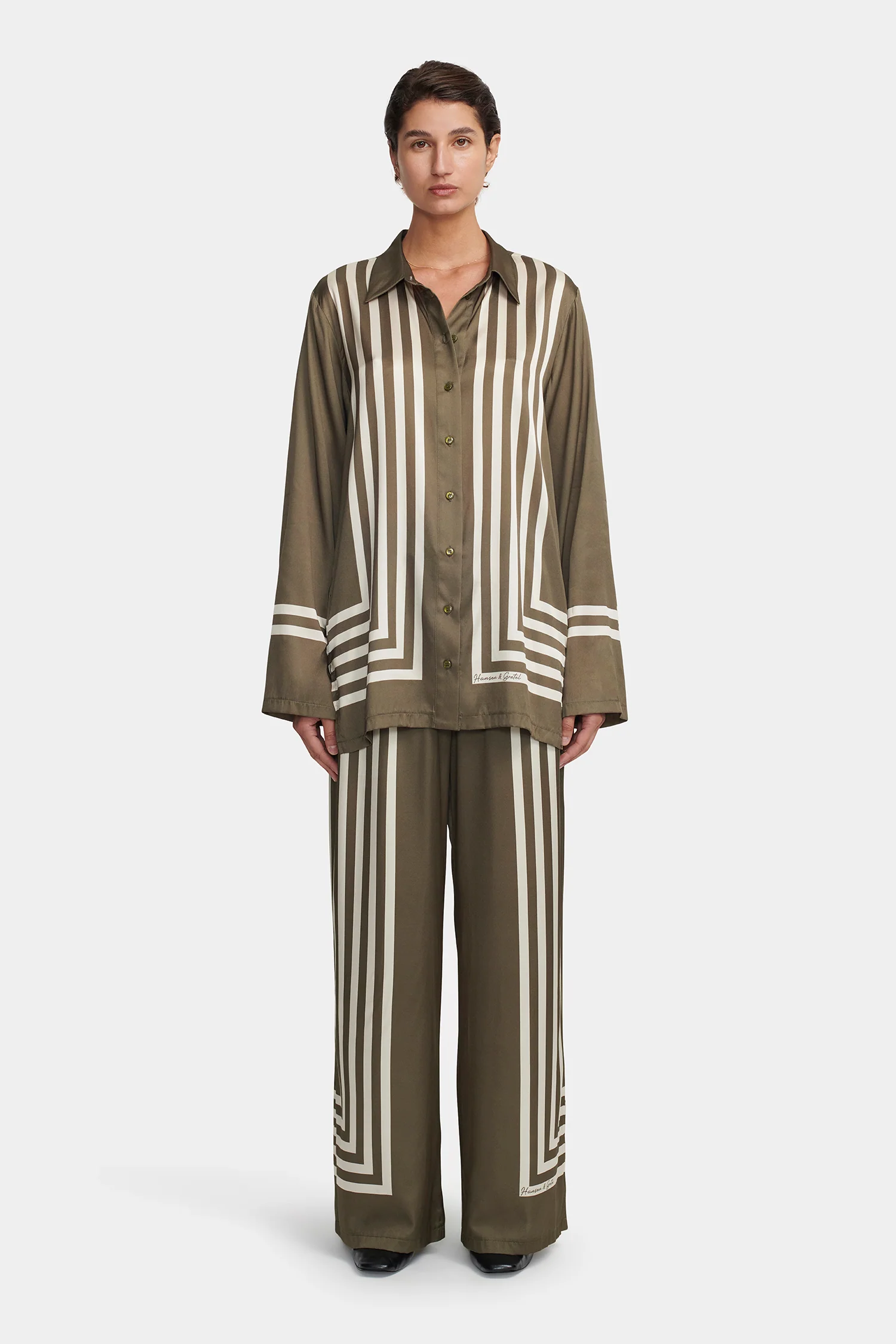Allora Shirt Moss Stripe - Image 3