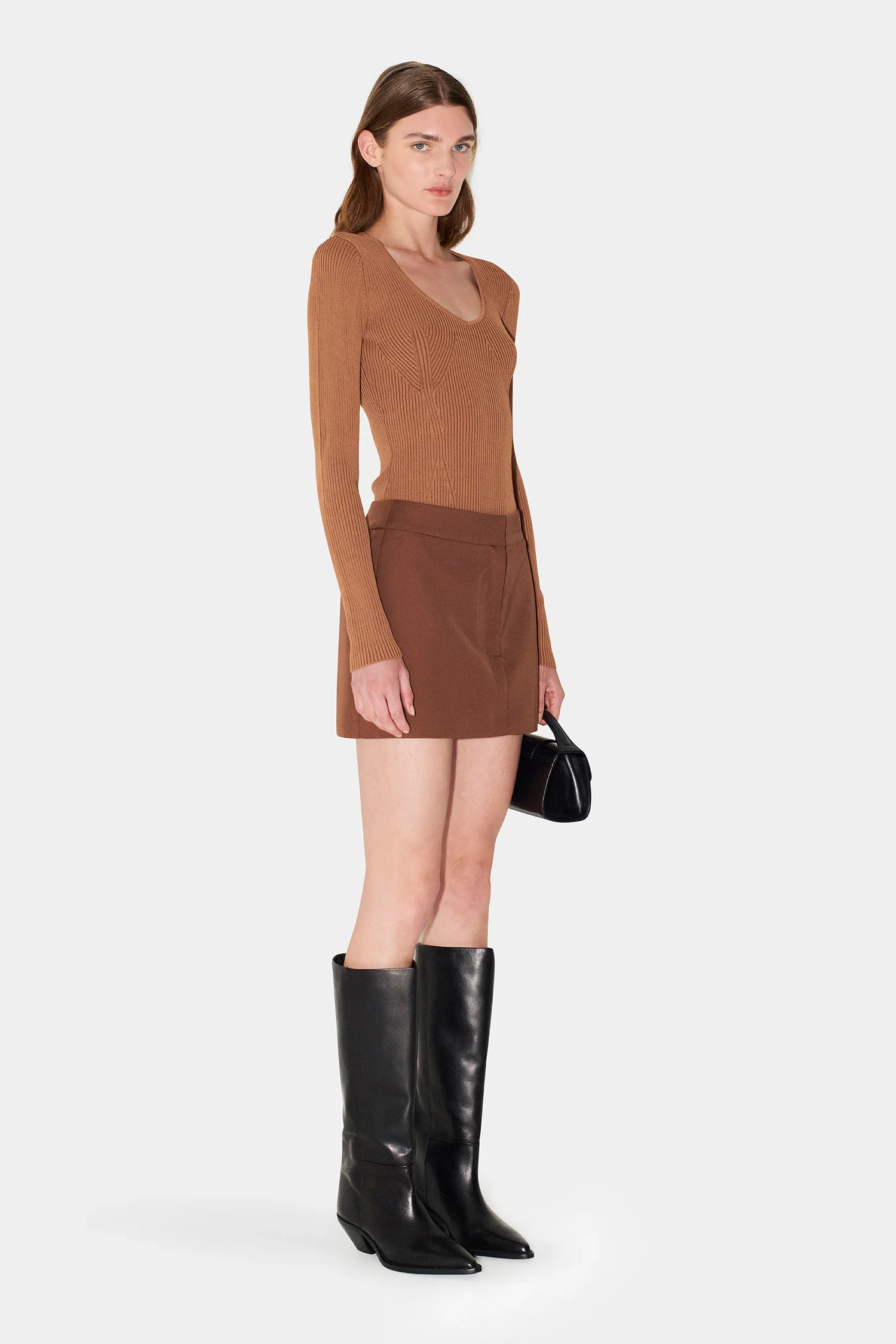 Forrester Suit Skirt Chocolate - Image 3
