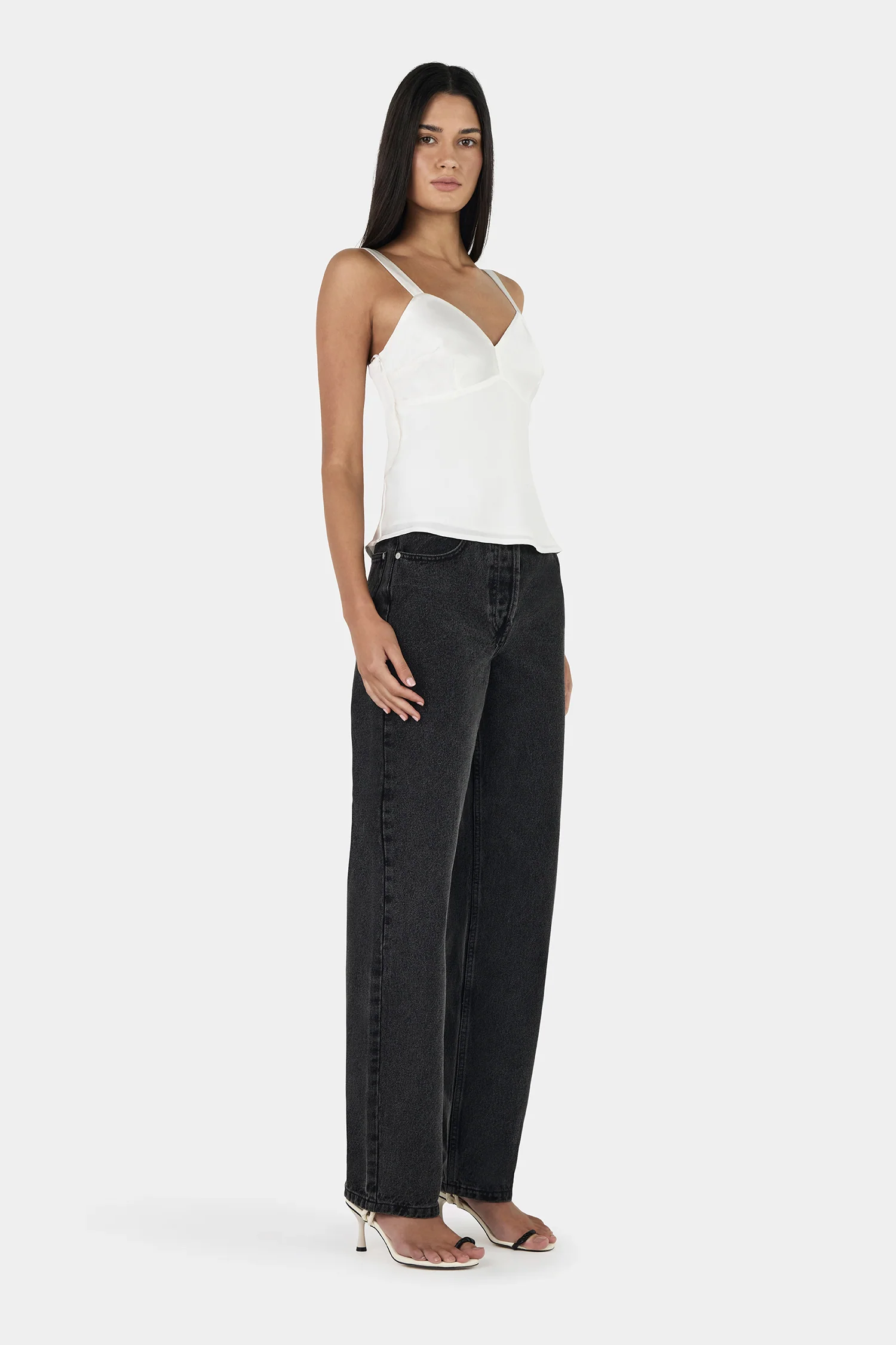 Quinn Silk Cami Bone - Image 3
